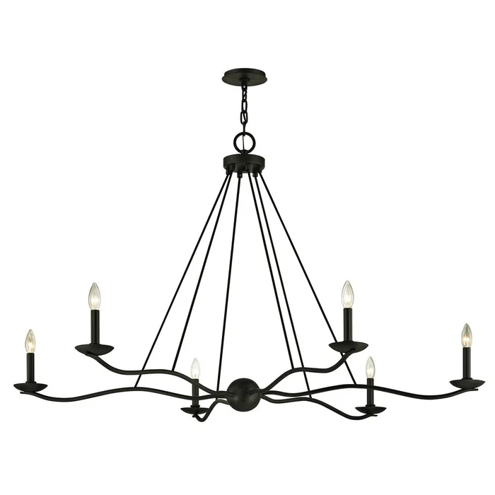 Troy Sawyer 6-LT Chandelier – Forged Iron – F6306