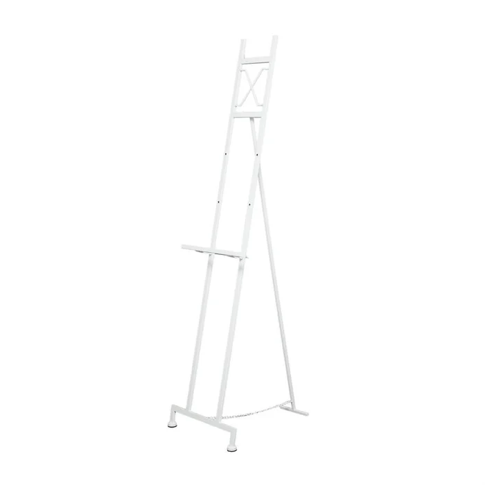 UMA White Metal Tall Adjustable 3 Tier Display Easel with Chain Support, 16″ x 19″ x 57″ | 14121