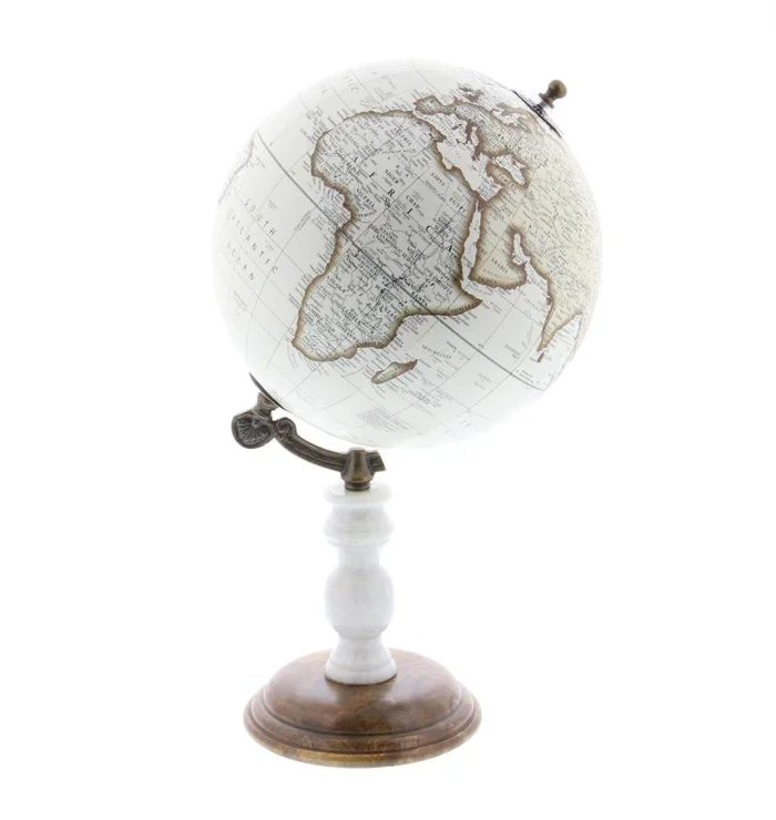 UMA White Plastic Educational/Geographic Earth Globe, 8″ x 8″ x 15″ | 94485