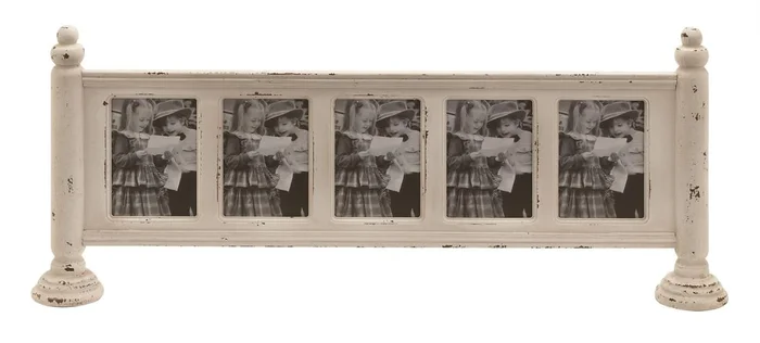 UMA White Wood 5 Slot Photo Frame, 36″ x 4″ x 15″ | 20430 CLOSEOUT