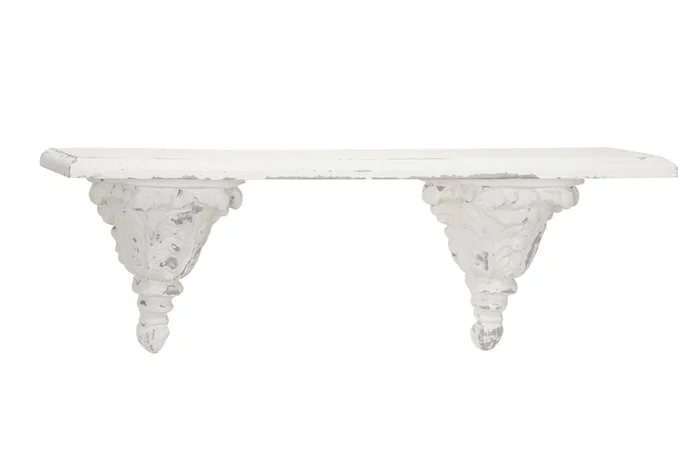 UMA White Wood Wall Shelf, 32″ x 6″ x 11″ | 91154