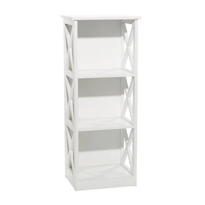 UMA White Wooden 4 Shelves Storage Shelving Unit, 16″ x 12″ x 40″ | 62684