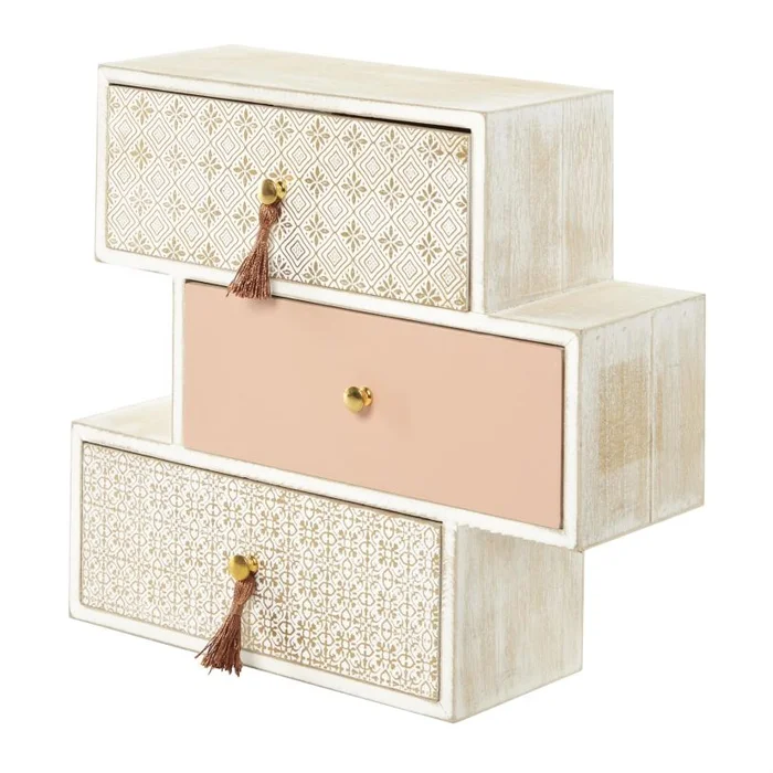 UMA White Wooden Jewelry Box, 12″ x 4″ x 11″ | 23622