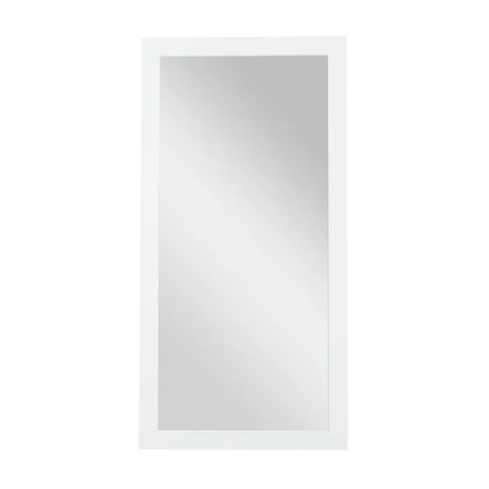 UMA White Wooden Room Wall Mirror, 33″ x 1″ x 65″ | 23266