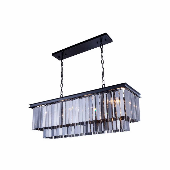 Urban Classic 1202D40MB-SS-RC Sydney Matte Black 40″ Kitchen Island Light Fixture