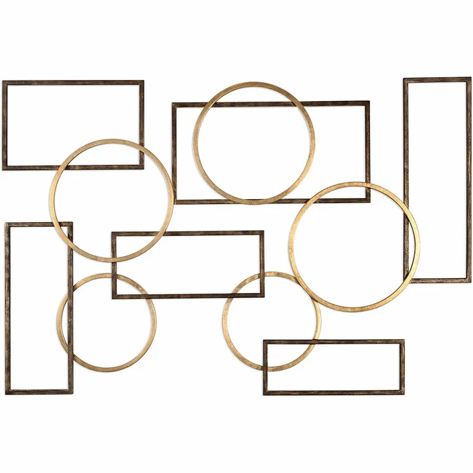 Uttermost 04062 Elias Modern Bronze and Gold Leaf. Wall Decor