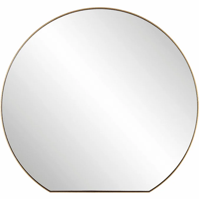 Uttermost 09922 Cabell Modern Plated Brushed Brass Wall Mirror