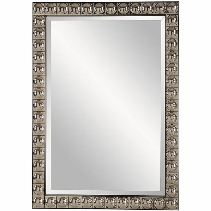 Uttermost 09944 Silvio Modern Antiqued Silver-Champagne Vanity Wall Mounted Mirror