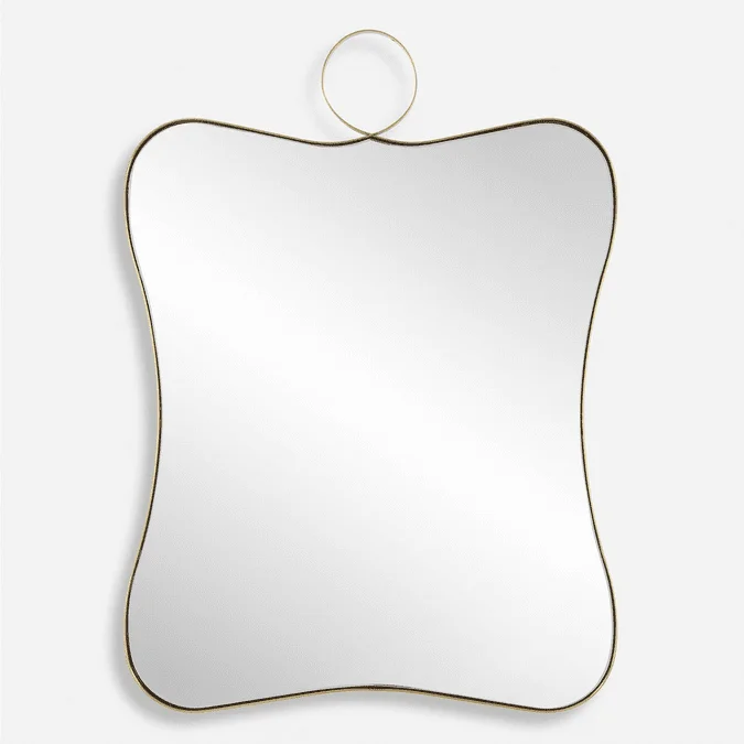 Uttermost 09974 Talia Modern Lightly Antiqued Gold Leaf Mirror