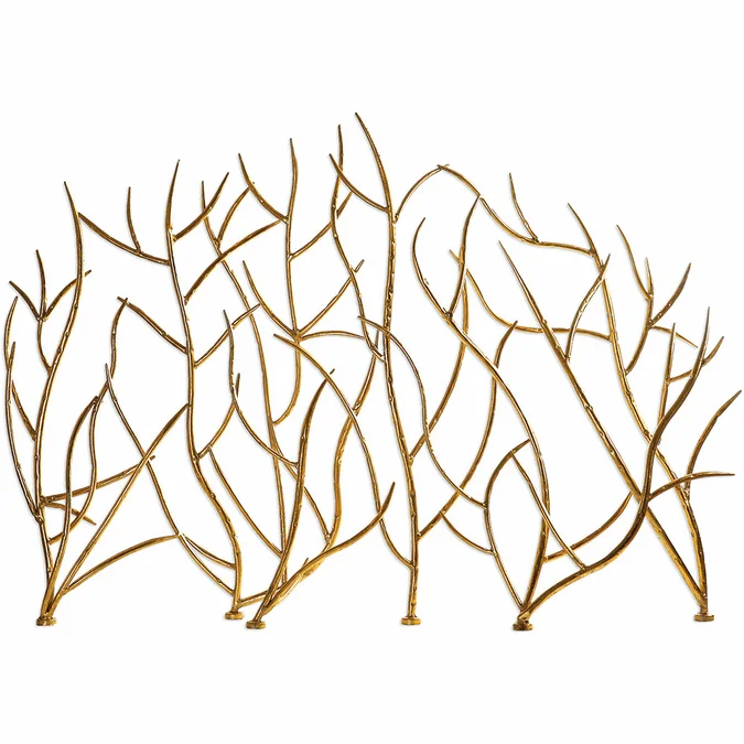 Uttermost 18796 Modern Gold Branches Fireplace Screen