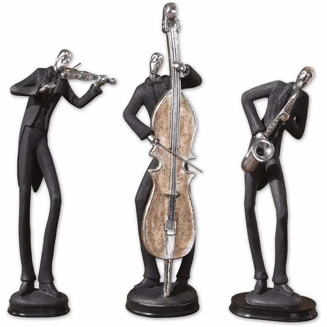 Uttermost 19061 Musicians Modern Decorative Figurines, Set/3