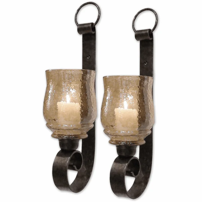 Uttermost 19311 Joselyn Modern Antiqued Bronze Candle Sconce