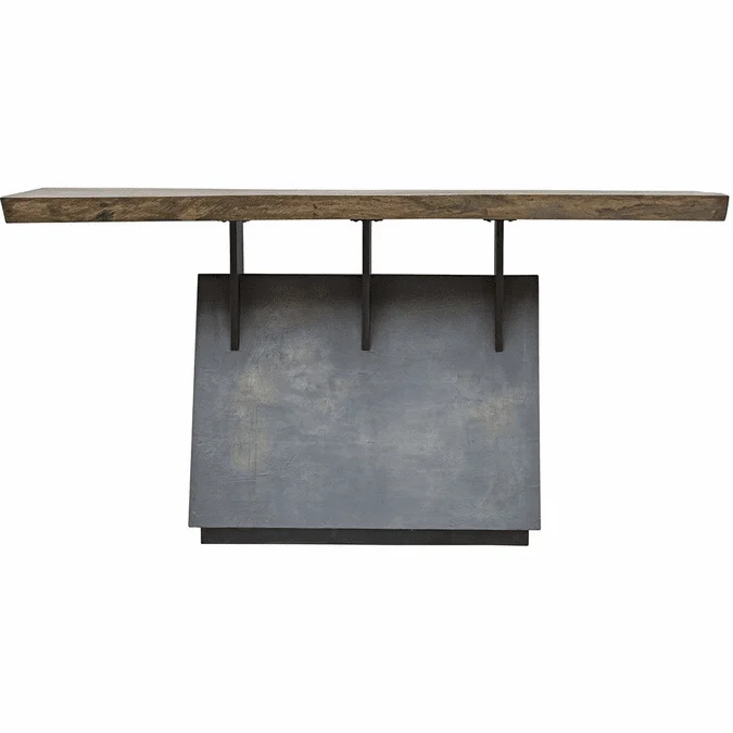 Uttermost 25482 Vessel Mahogany Wood and Gunmetal Black Table