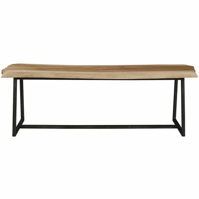 Uttermost 25487 Laurel Modern Aged black and Suar Wood Bench