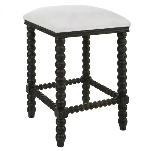 Uttermost Pryce Black Backless Counter Stool (85|23684)