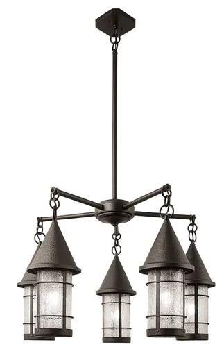 Valencia Five Light Chandelier in Rustic Brown (37|VCH-7/5WO-RB)