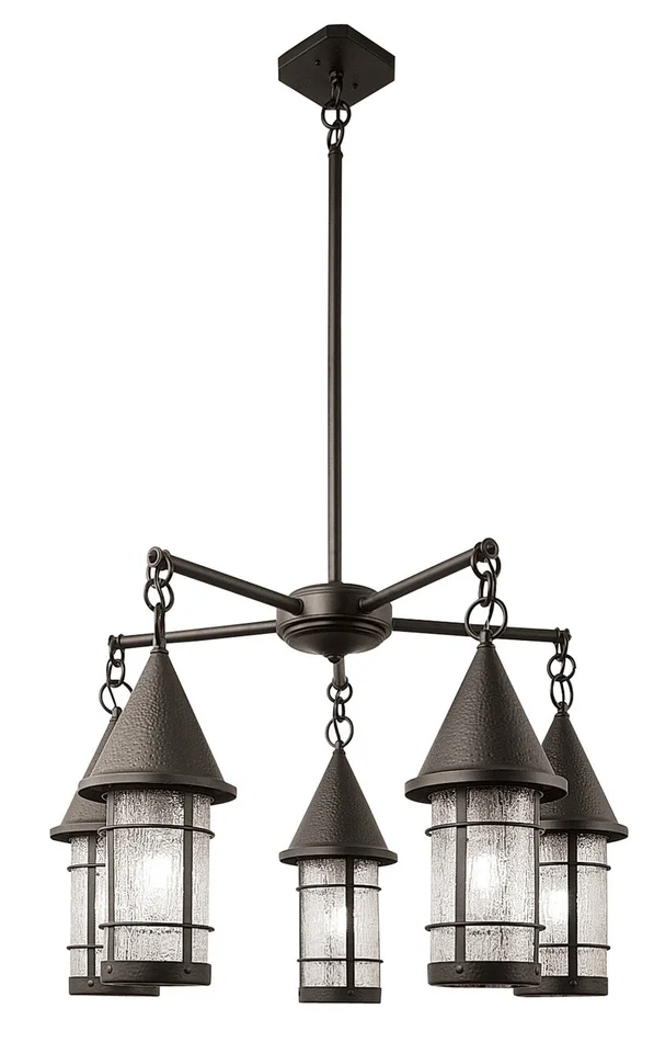 Valencia Five Light Chandelier in Satin Black (37|VCH-7/5M-BK)