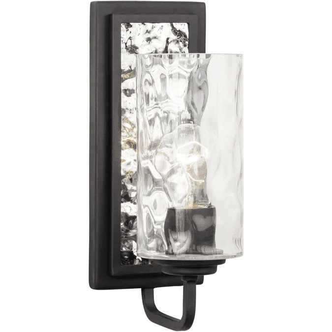 Varaluz 371W01CBPS Hammer Time Contemporary Carbon / Polished Stainless Wall Lamp