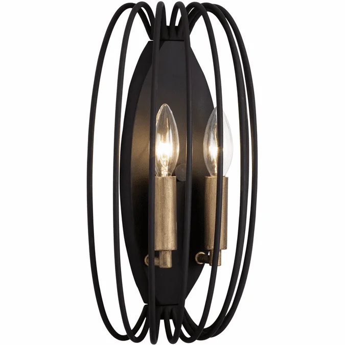 Varaluz 375W02CBHG Nico Modern Carbon / Havana Gold Wall Lighting