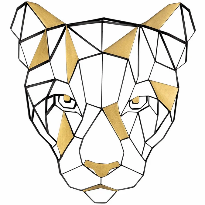 Varaluz 425WA83 Geometric Animal Kingdom Contemporary Matte Black / Antique Gold Leaf Wall Art