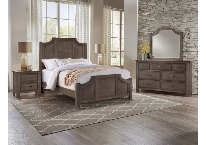 Vaughan-Bassett Maple Road 2pc Scallop Bedroom Set in Maple Syrup