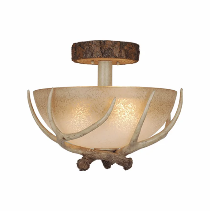 Vaxcel CF33016NS Lodge Rustic Noachian Stone Finish 16″ Wide Overhead Lighting Fixture