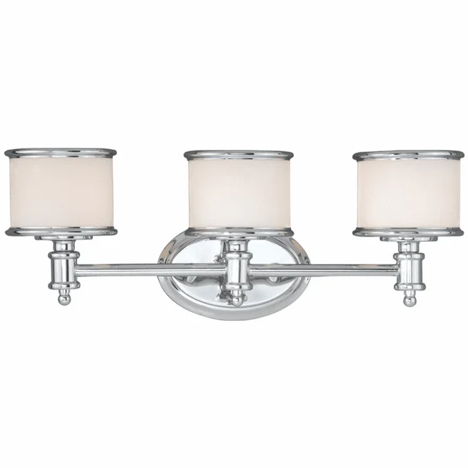 Vaxcel CR-VLU003CH Carlisle Chrome Finish 7.5″ Wide 3-Light Vanity Lighting Fixture
