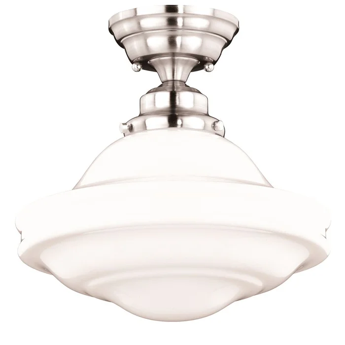 Vaxcel Huntley 12″ Semi-Flush Mount – Satin Nickel – C0176