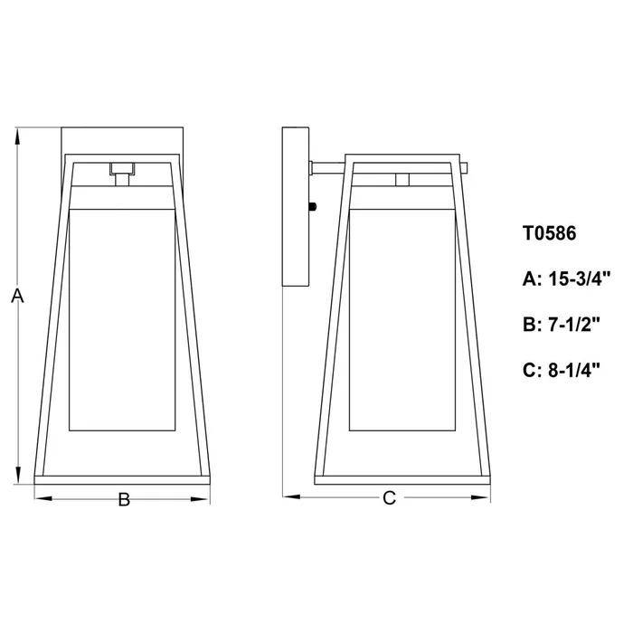 Vaxcel Nash 7.5″ 1-LT Outdoor Wall Light – Textured Black – T0586