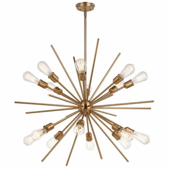 Vaxcel P0344 Estelle Modern Natural Brass Lighting Chandelier