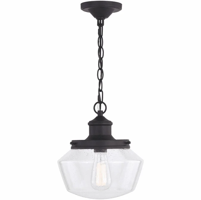 Vaxcel T0547 Collins Matte Black Outdoor Mini Drop Ceiling Lighting