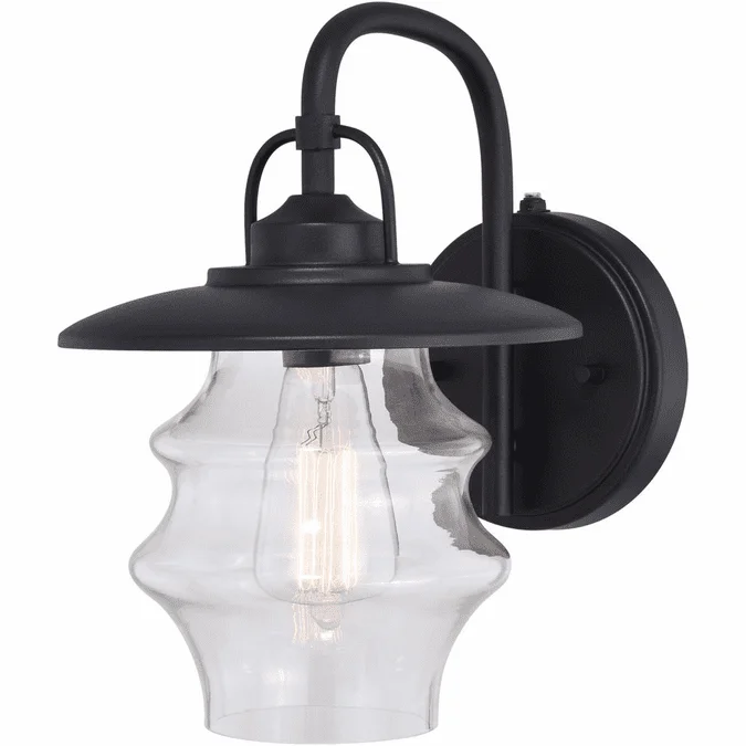 Vaxcel T0549 Glenn Textured Black Outdoor 9″ Wall Lighting Sconce