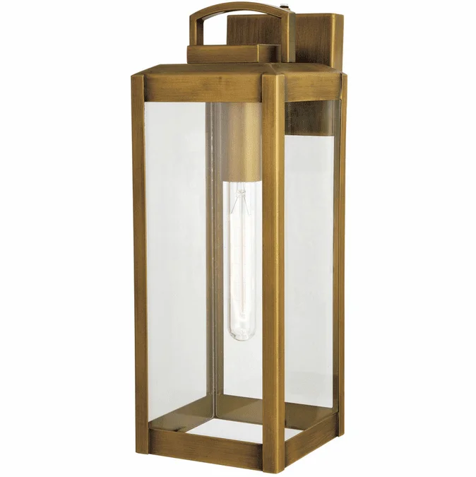 Vaxcel T0707 Kinzie Contemporary Vintage Brass Outdoor Wall Mounted Lamp