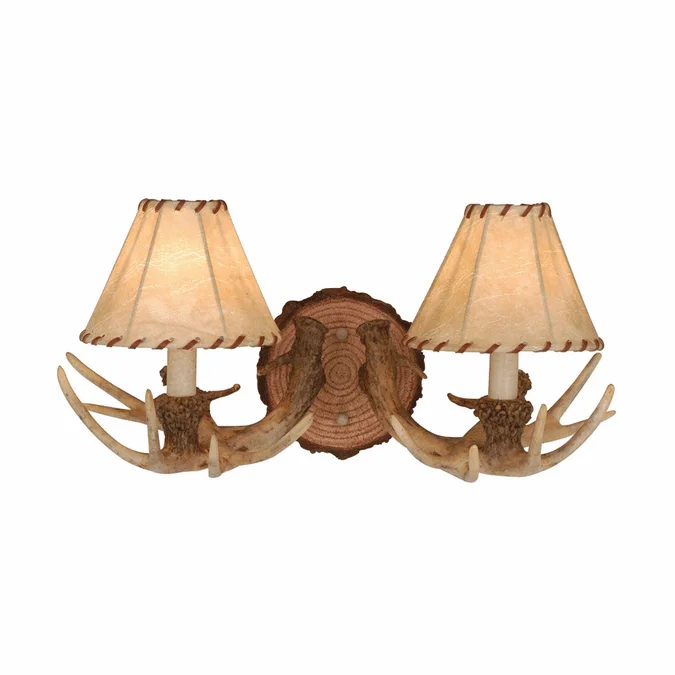 Vaxcel WL33042NS Lodge Rustic Noachian Stone Finish 8.25″ Tall 2-Light Bathroom Light