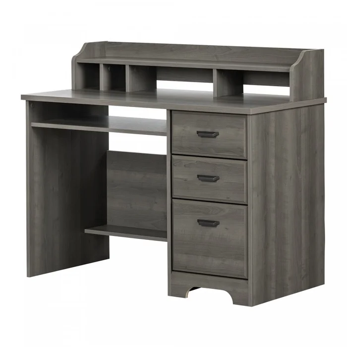 Versa Computer Desk With Hutch – Grey Maple | Bureau dordinateur Versa avec crdence – rable cendr | D83GE15V