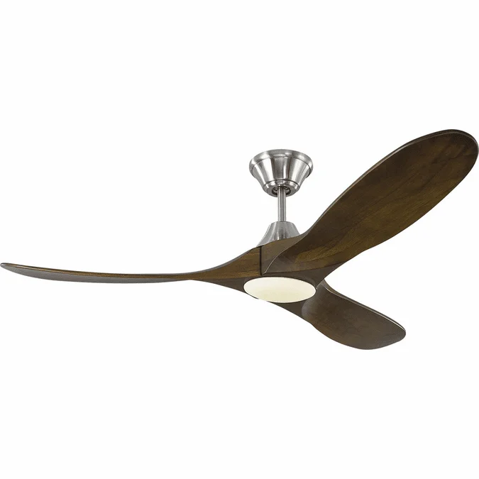 Visual Comfort Fan 3MAVR52BSD Maverick II LED Contemporary Brushed Steel LED 52″ Ceiling Fan