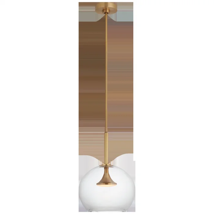 Visual Comfort KS 5113SB-CG kate spade new york Rochester 12″ Globe Pendant in Soft Brass Open Box