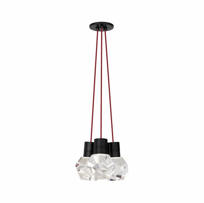 Visual Comfort Modern 700TDKIRAP3RB-LED Kira Contemporary Black LED 3-Light Drop Lighting