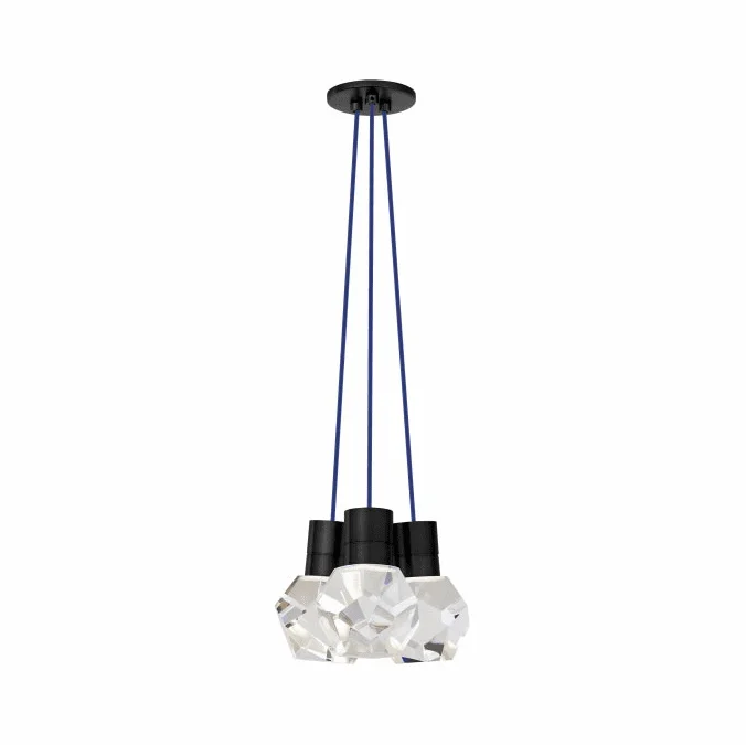 Visual Comfort Modern 700TDKIRAP3UB-LED Kira Contemporary Black LED 3-Light Pendant Lighting