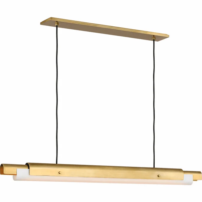 Visual Comfort Modern AKLS676WDHABOP Ambrose Contemporary Hand Rubbed Antique Brass LED Island Lighting