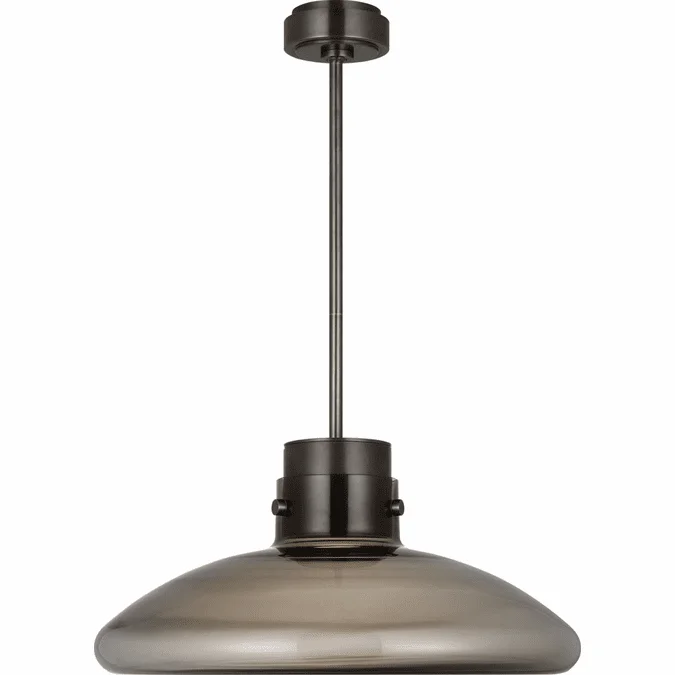 Visual Comfort Modern AKPD593WDBBZSM Morgan Contemporary Burnished Bronze with Smoke Glass LED Hanging Pendant Lighting