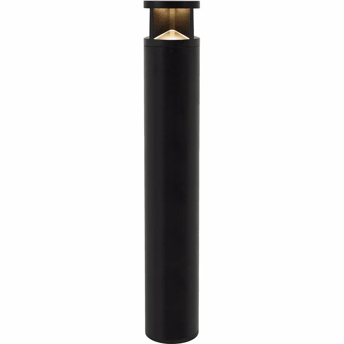 Visual Comfort Modern ARKAY-TWO-BOLLARD-BLACK Arkay Contemporary Black LED Exterior Lighting Post Light Bollard