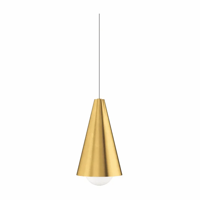 Visual Comfort Modern MINI-JONI-PENDANT-2 Joni Contemporary Natural Brass LED Mini Hanging Pendant Lighting