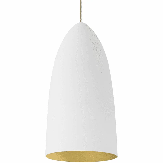 Visual Comfort Modern MINI-SIGNAL-PENDANT-WHITE-GOLD Mini Signal Modern Satin Nickel Mini Ceiling Light Pendant