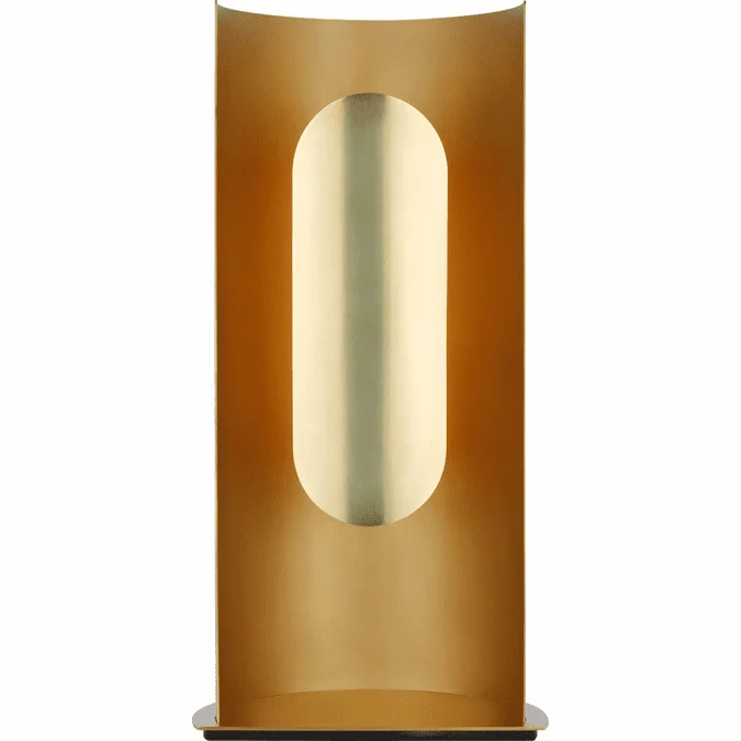 Visual Comfort Modern PBTB50327HAB Shielded Contemporary Hand Rubbed Antique Brass LED Lighting Table Lamp