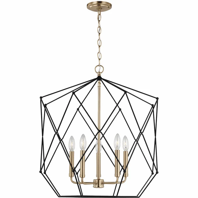 Visual Comfort Studio 5334105EN-848 Zarra Modern Satin Brass LED 23″ Drop Ceiling Light Fixture