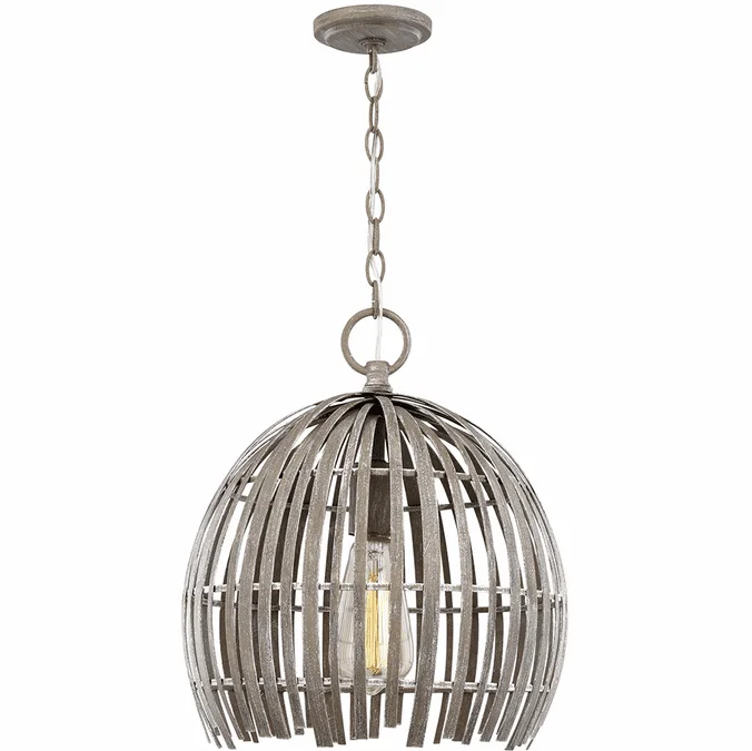 Visual Comfort Studio 6522701-872 Hanalei Contemporary Washed Pine 11.5″ Mini Pendant Lamp