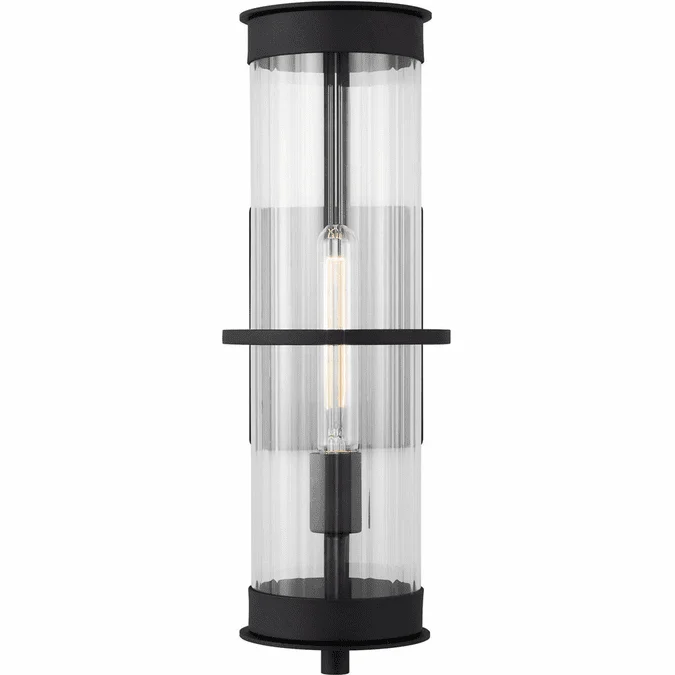 Visual Comfort Studio 8726701-12 Alcona Contemporary Black 18″ Exterior Wall Light Sconce