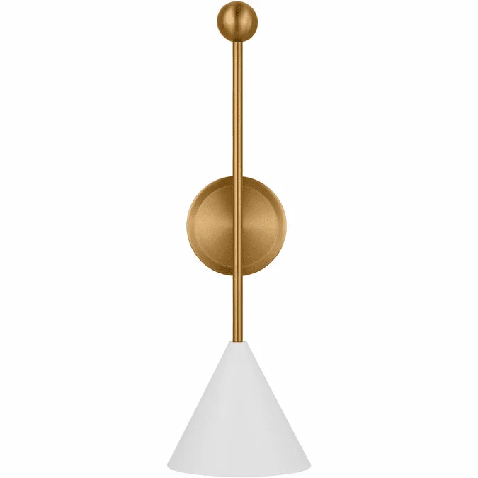 Visual Comfort Studio AEW1051MWTBBS Cosmo Modern Matte White and Burnished Brass Wall Sconce