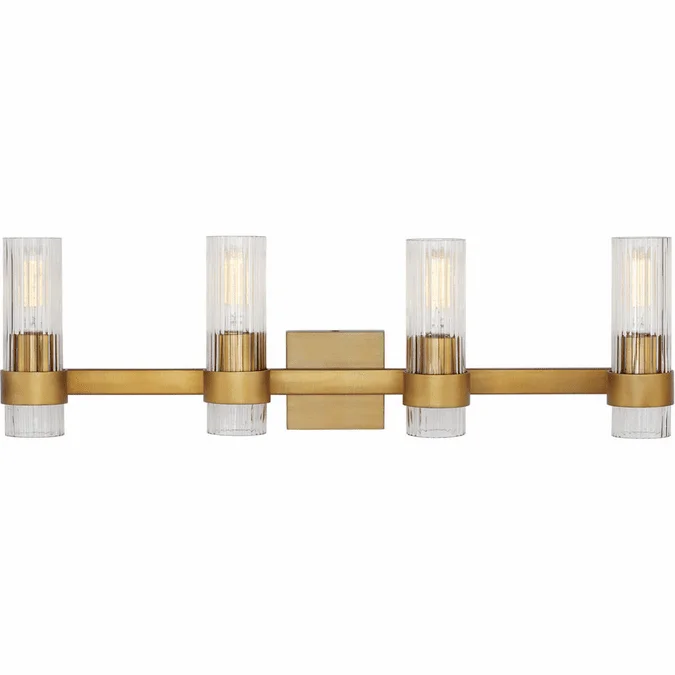 Visual Comfort Studio CV1024BBS Geneva Modern Burnished Brass 4-Light Bathroom Vanity Lighting